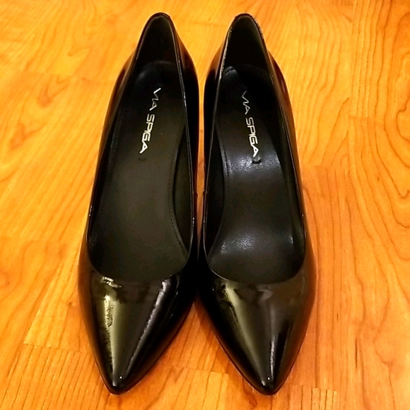 Via Spiga Shoes - Via Spiga Black Patent Heels